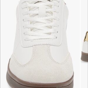 White and Cream Sneakers with Brown Sole